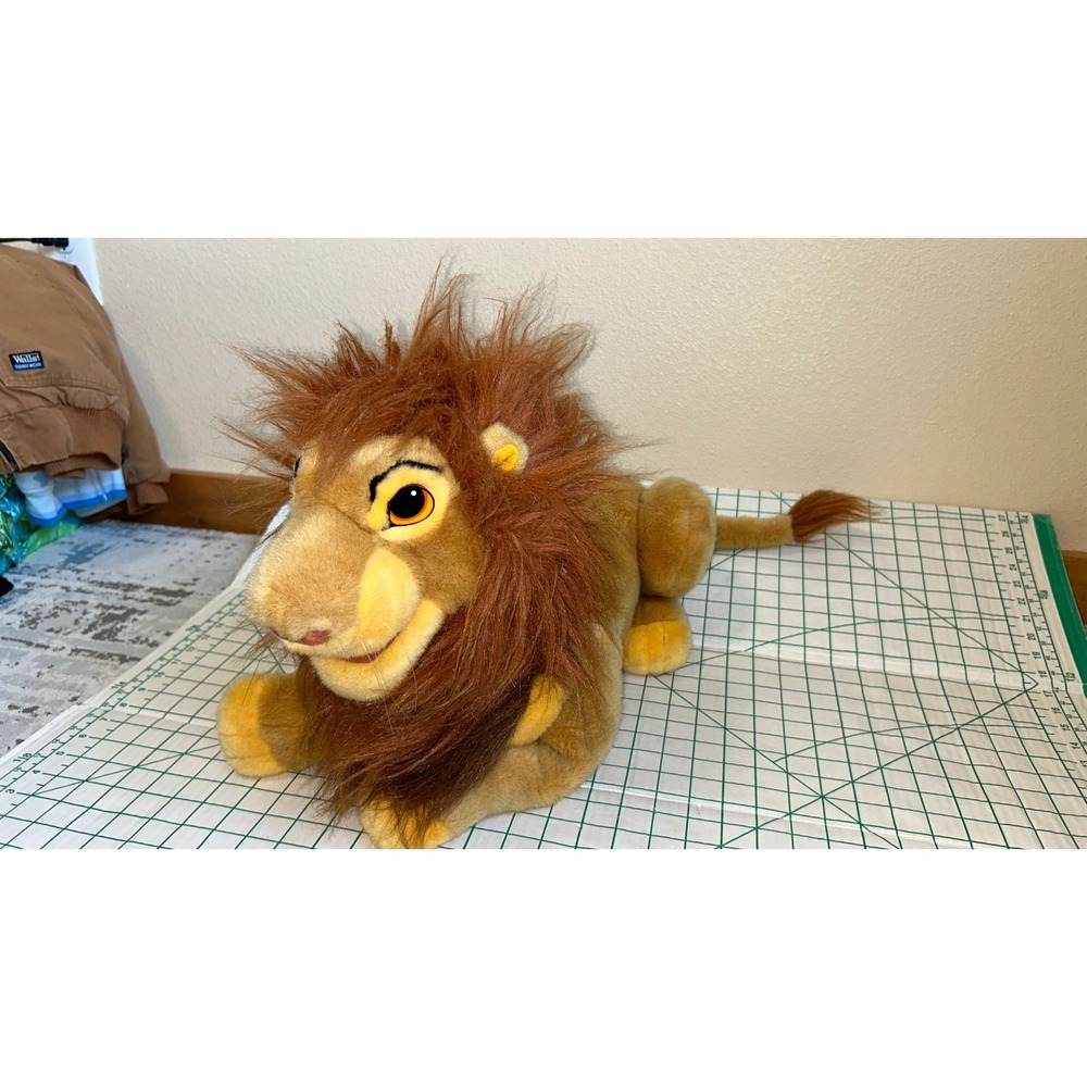 Vintage Disney The Lion King Mufasa Simba Plush Hand Puppet 16 Inch 90s Toy